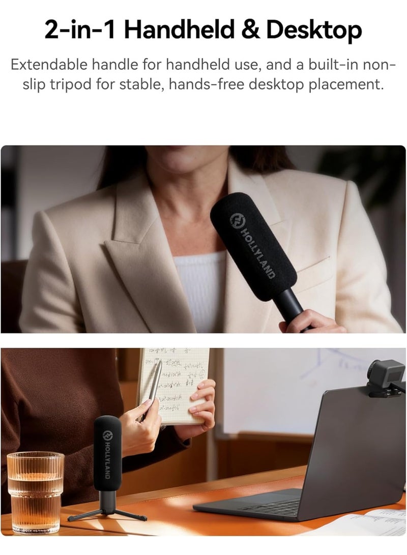 هولي لاند هوليلاند محول المقابلات للميكروفونات اللاسلكية للاستخدام اليدوي والمكتبي متوافق مع ميكروفونات LARK للسيريس للبودكاست والبث المباشر وتسجيل الاستوديو - Image 4